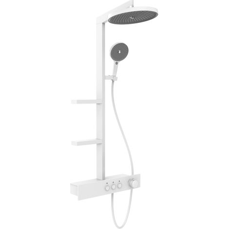 Mexen Plex ensemble de douche en saillie avec douche de tête et robinet, blanc - 78103-20 (1/2)