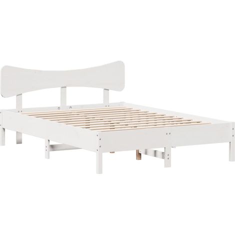 Maison Exclusive - Massivholzbett ohne Matratze Weiß 120x200 cm K