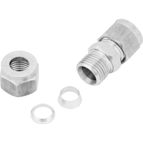 Raccord De Tube En Acier Inoxydable - Double Bague De Compression - Pour Eau Gaz Huile - Diamètre 3/8 Pouces (1/5)