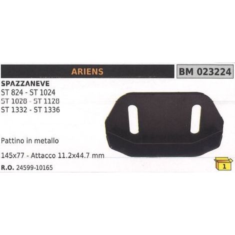 Piattino in metallo 145x77mm attacco 11,2x44,7mm spazzaneve ARIENS - MTD