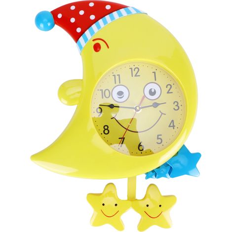 Horloge Murale Enfant Silencieuse - Décor Chambre et Bureau pour Enfants - Modèle Cartoon