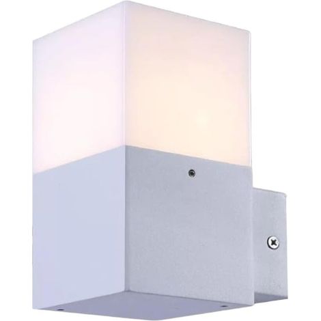Applique da Esterno Nera E27 IP44 – Lampada da Parete Cubica in Alluminio per Giardino, Ingresso, Balcone – Bianco o Nero – Max 12W - Colore: Bianco