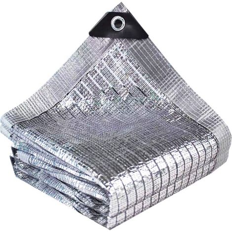 Aluminium-Sonnenschutznetz, UV-beständiges Schattierungsgewebe, windfestes Sonnensegel, Silber (3x3m) (1/5)