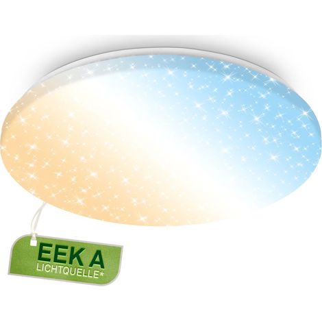 Briloner LED CCT Deckenleuchte Mit EEK A Lichtquelle Ø48x7,5 cm 19,4W 4400lm 3000K-6500K Warmweiß-Tageslichtweiß Sternenhimmel Weiß - Deckenlampe Schlafzimmer Wohnzimmer (1/5)