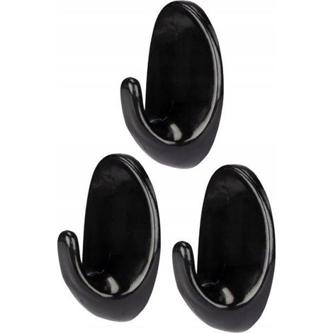Ganci autoadesivi neri Niko, 3 pezzi