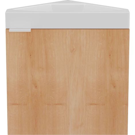 Mobile lavabo angolare sospeso 56 cm Naturale chiaro - MANODO (1/5)