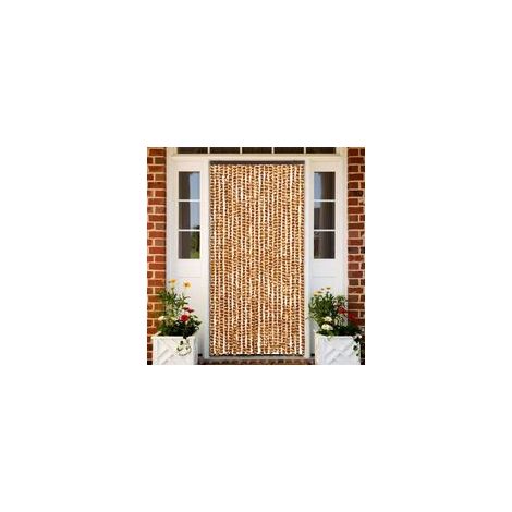 Moskitonetz-Vorhang, ocker und weiß, 90 x 220 cm, Chenille-Crezuo