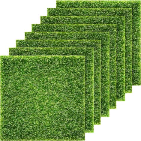 Tapis de pelouse,Gazon Artificiel, Gazon Artificiel féerique Naturel, pour Ornement Miniature, Jardin15 x 15 cm (Lot de 8) (1/5)