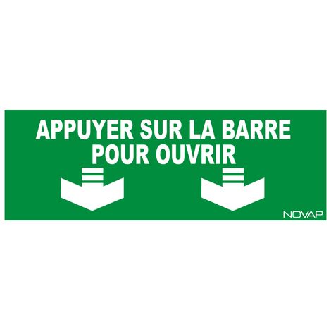 Panneau Appuyer sur la barre pour ouvrir - Rigide 330x120mm - 4035536