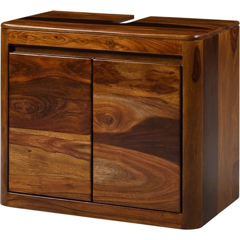 Waschbeckenunterschrank Sheesham 70x40x60 walnuss lackiert TORONTO 316