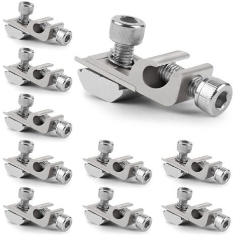 BUNTHAUS Pinces de Mise à Terre pour Panneau Solaire, 10 Pcs, Fixation Aluminium, Protection Contre la Foudre, Kit Photovoltaïque Complet