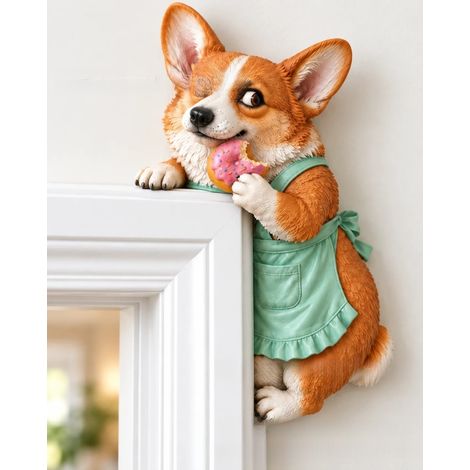 New Adorable Corgi Door Frame Decor - Cute Corgi Door Frame Decoration (Right)