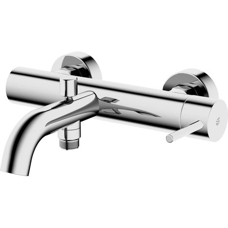 BERNSTEIN - Miscelatore per vasca a parete in acciaio inox cromato, getto delicato e risparmio idrico - 26x3x22 cm (LxAxP) - VIREO cromo