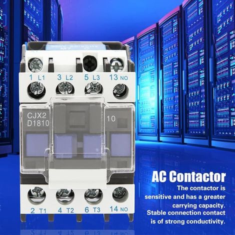 Contacteur magnétique industriel CA CJX2-1810 220 V 18 A, haute sensibilité, tripolaire (1/5)