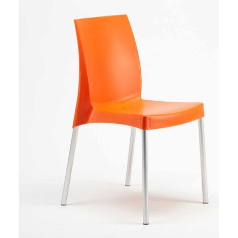 Sedia bar cucina in polipropilene gambe acciaio impilabile leggera Boulevard Grand Soleil - Arancione