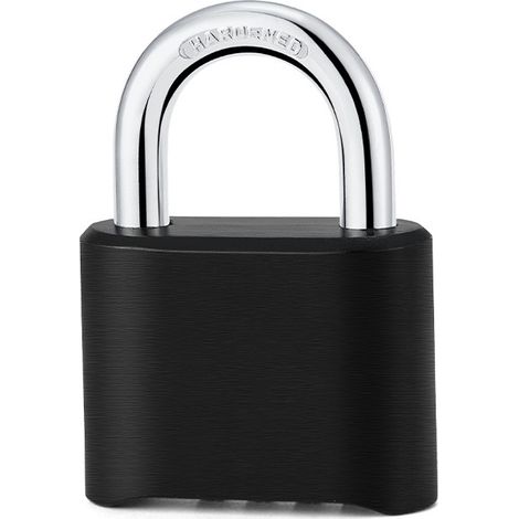 Cadenas de verrouillage à mot de passe à ouverture inférieure, faisceau de verrouillage étendu, gestion de porte de dortoir d'entrepôt, cadenas à mot de passe noir (1/5)