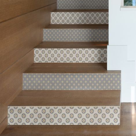 Stickers adhésifs escalier carrelages contremarche - KONRAD - 2 bandes de 15x105cm (1/3)