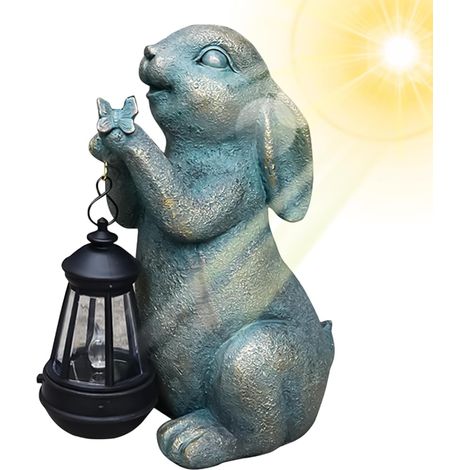Vintage Skulptur mit Solarlichtkunst Gartentier Hof Statuen