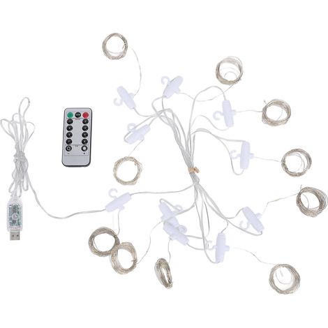 Rideau lumineux féerique à 300 LED, 9,8 pieds, avec télécommande APP, 8 modes, prise USB, étanche, suspendu pour noël, fenêtre intelligente, lumière chaude (1/5)