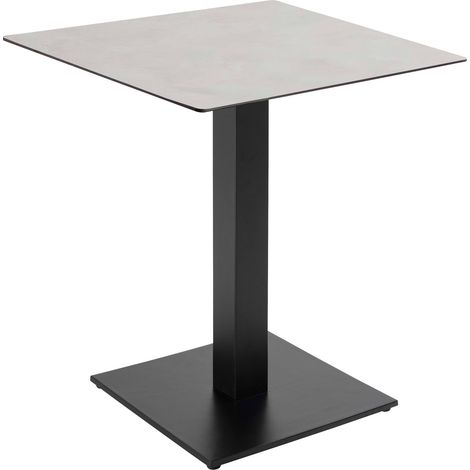 Table à manger 70 x 70 cm revêtement béton gris clair (1/5)