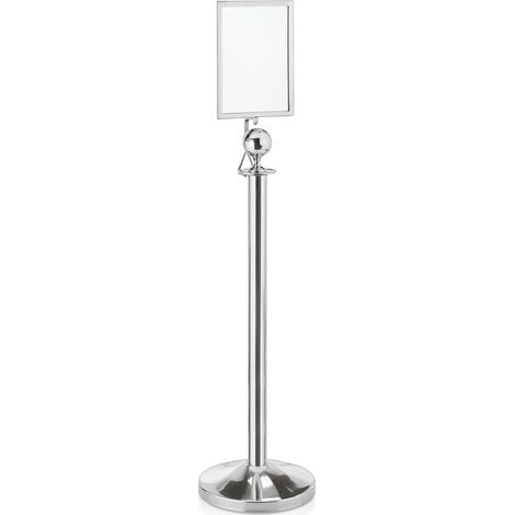 Porte-étiquette DIN A4 H 32,5 cm pour poteau boule poli inox CLASSIC - Was Germany