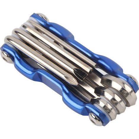 Trousse d'outils vélo multifonction 7 en 1 portable avec clé Allen et tournevis Bleu (1/5)