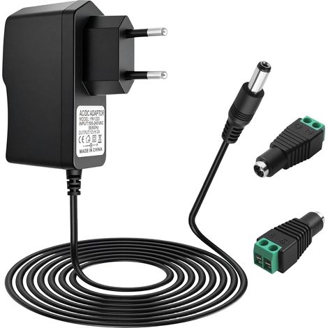Alimentation 12V 2A Adaptateur Secteur Universel Transformateur Chargeur Transformateur AC DC pour LED Caméra Bande Caméra de Surveillance LCD Monitors Routeur TV Box Disque Externe (1/5)