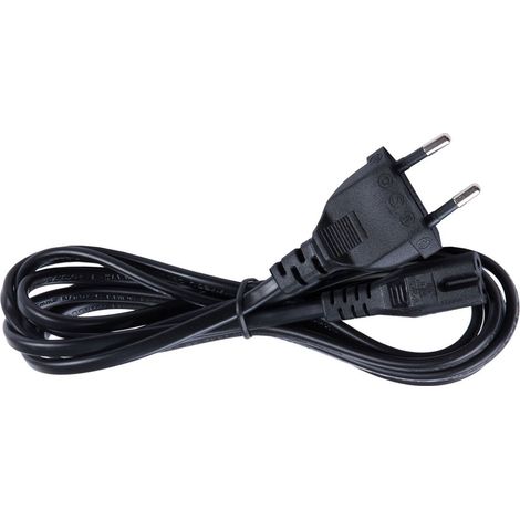 Câble d'alimentation secteur type bipolaire 1,2 m 230V - Noir