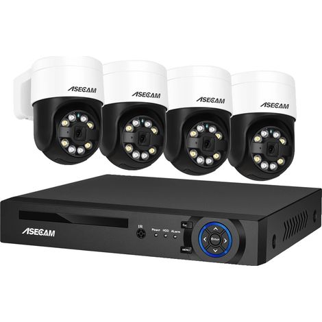 Caméra de sécurité, résolution 8MP, design résistant aux intempéries, Aucun, 4CH NVR 4 AI Caméra (1/2)