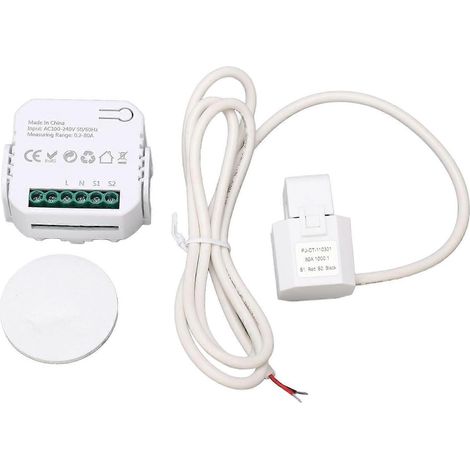 WLAN-Energiemonitor, einphasiger intelligenter Stromzähler mit Stromzange, Stromverbrauchsüberwachung 100–24