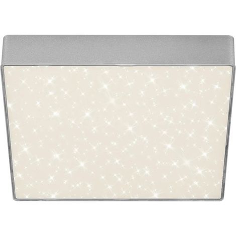 Plafoniera led cuadrada Flame Star 21,2 cm 1600 lm plata