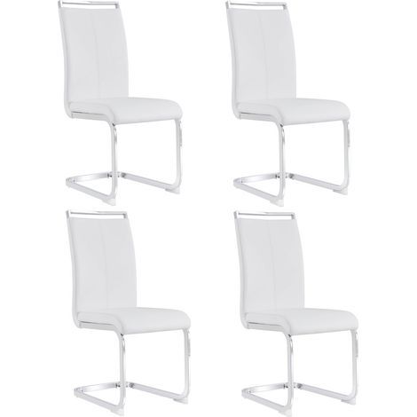 Chaise-cantilever-métal-chromé-résistance-120kg-rembourrage-doux-faux-cuir-blanc-lot-de-4-42x54x100(cm) (1/5)