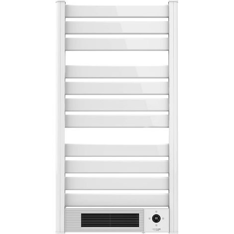 Sèche-Serviettes Électrique avec Radiateur Ceramic Towel Chauffage céramique incorporé, 2000 W, Écran LED, Télécommande, Minuterie, Température Ajustable, Noir Blanc (1/5)