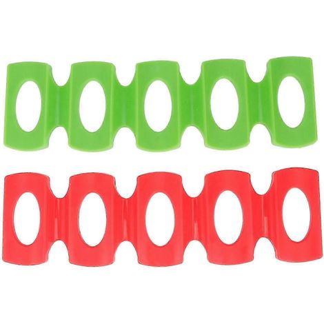 Lot de deux porte-bouteilles en silicone compatibles avec les canettes de bière et tapis de réfrigérateur à vin (version intelligente rouge et verte) (1/5)