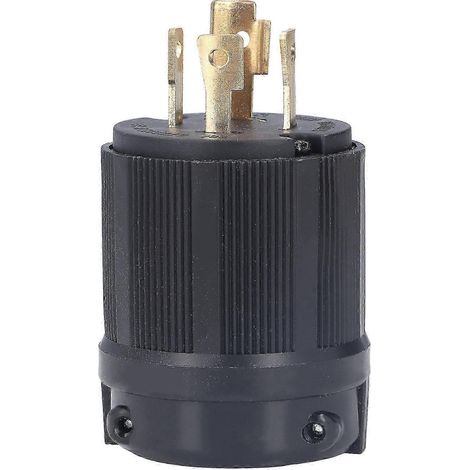 Connecteur de prise génératrice 30A 277-480V, fiche verrouillable en plastique PA66 et laiton, 4 trous, pour sécheuses et équipements industriels. (1/5)