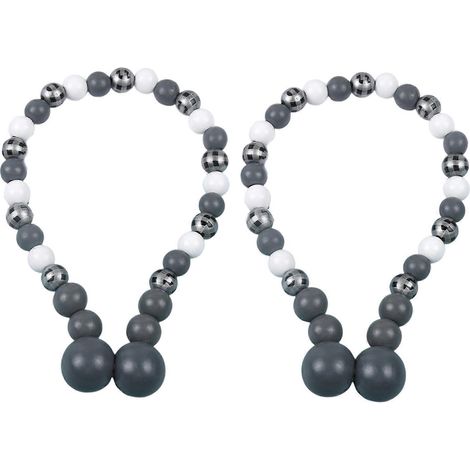 Embrasses de rideaux magnétiques en perles de bois, style moderne et épuré, embrasses décoratives pour rideaux, décoration intérieure (1/5)