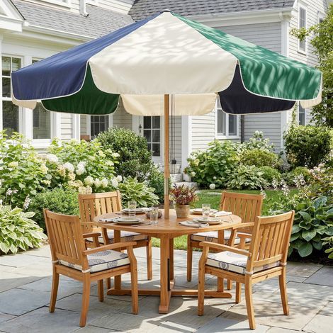 Parasol jardin corde protection solaire UPF30+ style rétro effet bois volants inclinable Ø226cm, crème vert