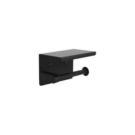 Portarotolo di carta igienica adesivo con mensola, montaggio a parete, senza foratura, in acciaio inox SUS 304 per WC - Crezuo (1/4)