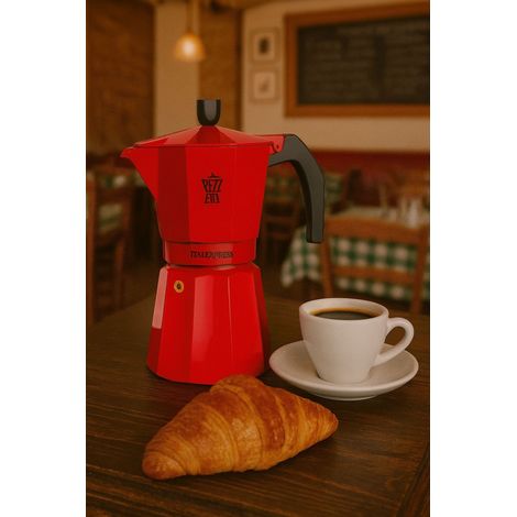 Cafetera italiana - PEZZETTI - ITALEXPRESS - Aluminio - 6 tazas - Rojo