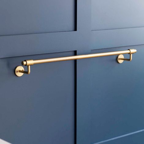 Novello Antique Brass Bathroom Small Metal Iron Towel Rail Bar Holder Gold (1/4)