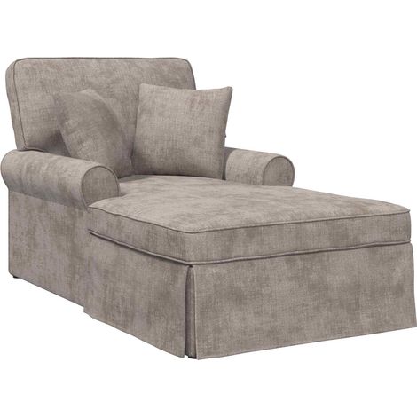 Chaise Longe con Gonna con cuscino Sabbia 157 x 91 x 91 cm ARES vidaXL
