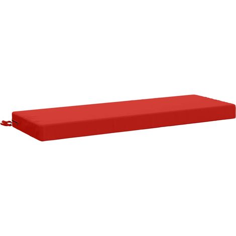Coussin de banc SOEST 100 % polyester Rouge 120 x 40 x 8 cm vidaXL