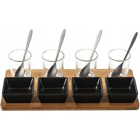 Set appétitif - 13 pièces - Plateau - Verrine - Cuillère - Livraison gratuite (1/2)