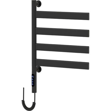 Chauffe-Serviette Mural, Rail à Chauffage à 5 Niveaux avec contrôle de température LED 30-70C, IPX4 étanche, Rack de Salle de Bain en Acier Inoxydable (1/5)