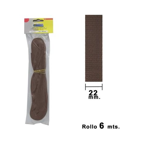 Cinta Persiana Wolfpack Marrón 22 mm. Rollo 6 Metros (1/2)