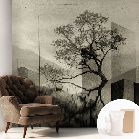 Papier peint intissé mural classique avec imprimé motifs décoratifs design élégant non‑tissé Élégance austère 250x250 cm (1/5)