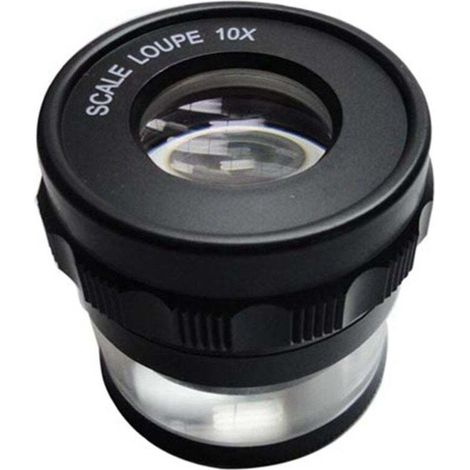 Loupe de Mesure 10X avec Support et Échelle de Précision-Crezuo