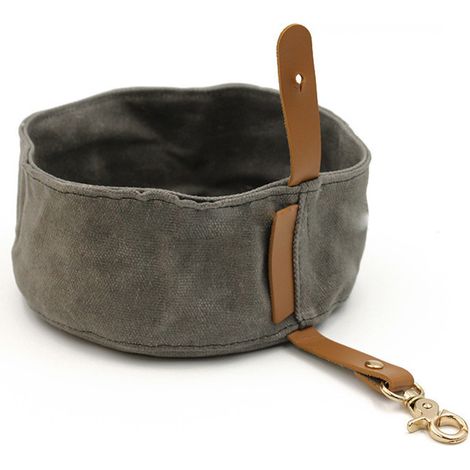 Plateau pliable ciré pour aliments, couverts portables pour animaux de compagnie, gamelle en toile pour chien en voyage. (1/5)
