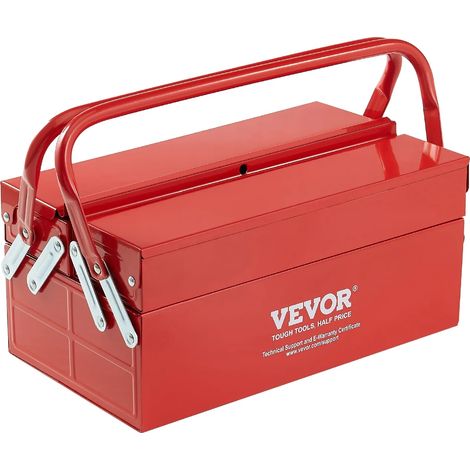 Caja de herramientas, diseño portátil, características de seguridad mejoradas, color rojo. (1/2)