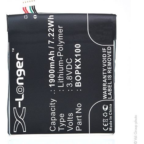 NX - Batterie téléphone, smartphone, GSM pour HTC 3.8V 1900mAh - 35H00237-00M35H00237-0 (1/3)